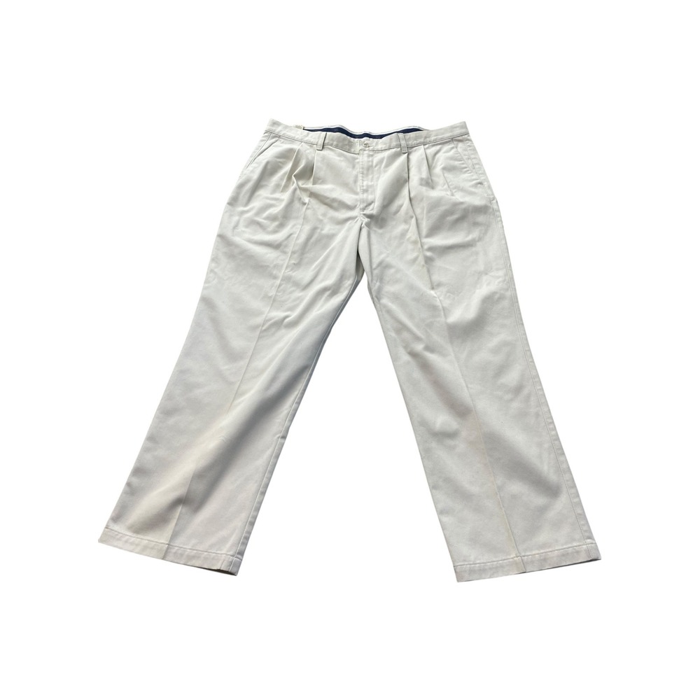 Dockers Mens Classic Fit Pleated Khaki Pants W44 L30 Cotton‎